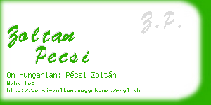 zoltan pecsi business card