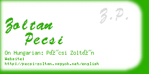 zoltan pecsi business card